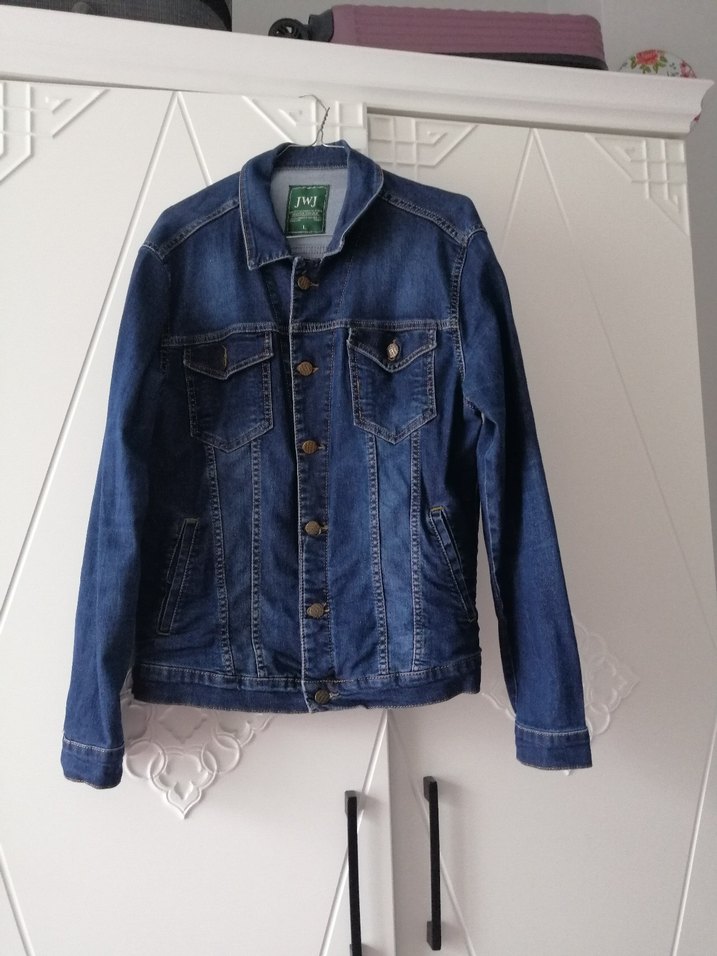 Düğmeli Lacivert Kadın Denim Ceket - Görsel 3