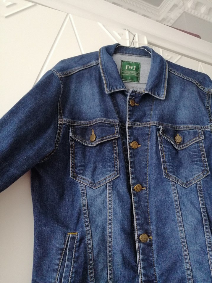 Düğmeli Lacivert Kadın Denim Ceket - Görsel 2