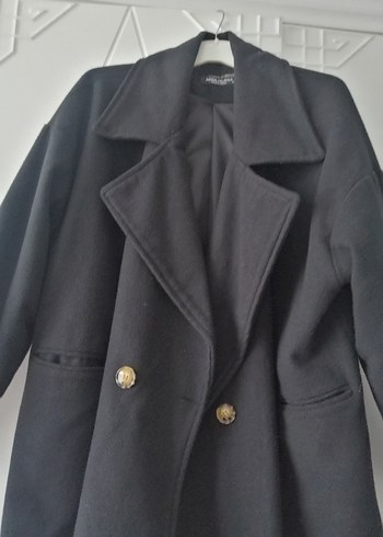 Siyah Çift Düğmeli Kaban - Görsel 2