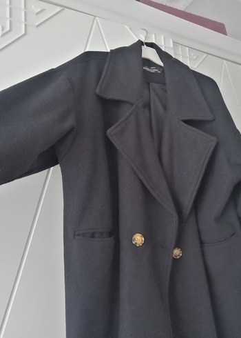 Siyah Çift Düğmeli Kaban - Görsel 3