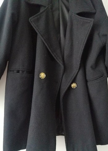 Siyah Çift Düğmeli Kaban - Görsel 6