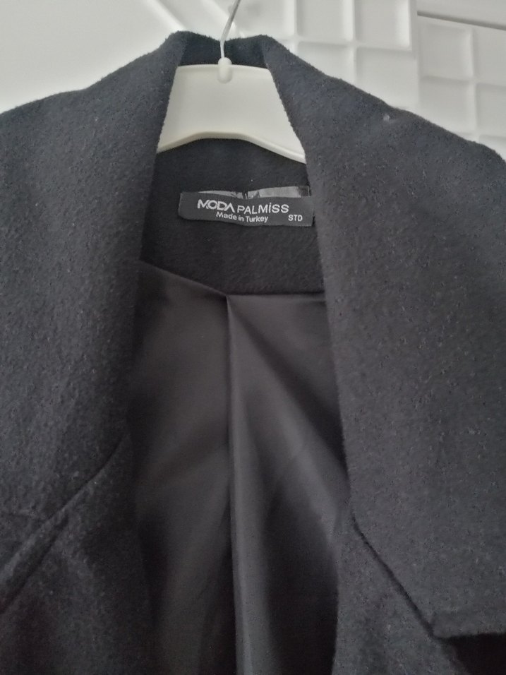 Siyah Çift Düğmeli Kaban - Görsel 4