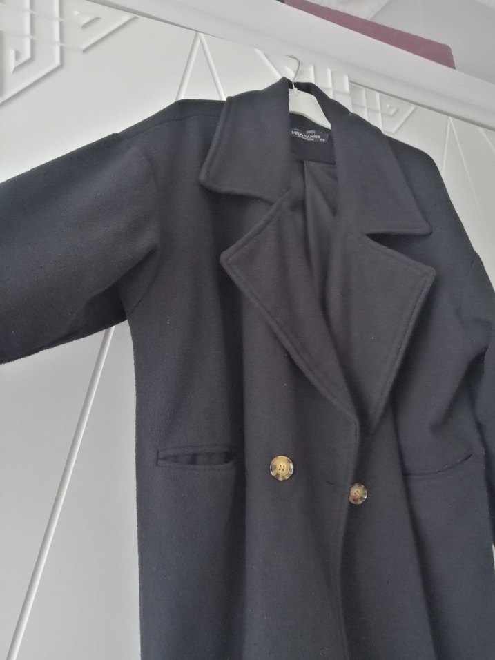 Siyah Çift Düğmeli Kaban - Görsel 3