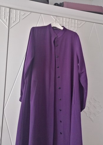 Mor Düğmeli tesettür tunik - Görsel 3