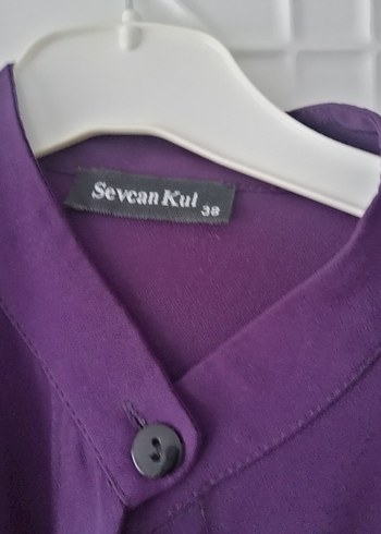 Mor Düğmeli tesettür tunik - Görsel 4