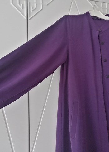 Mor Düğmeli tesettür tunik - Görsel 2