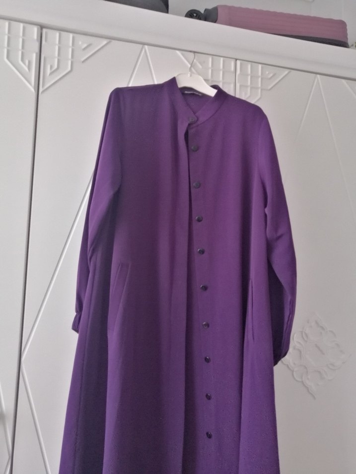Mor Düğmeli tesettür tunik - Görsel 3
