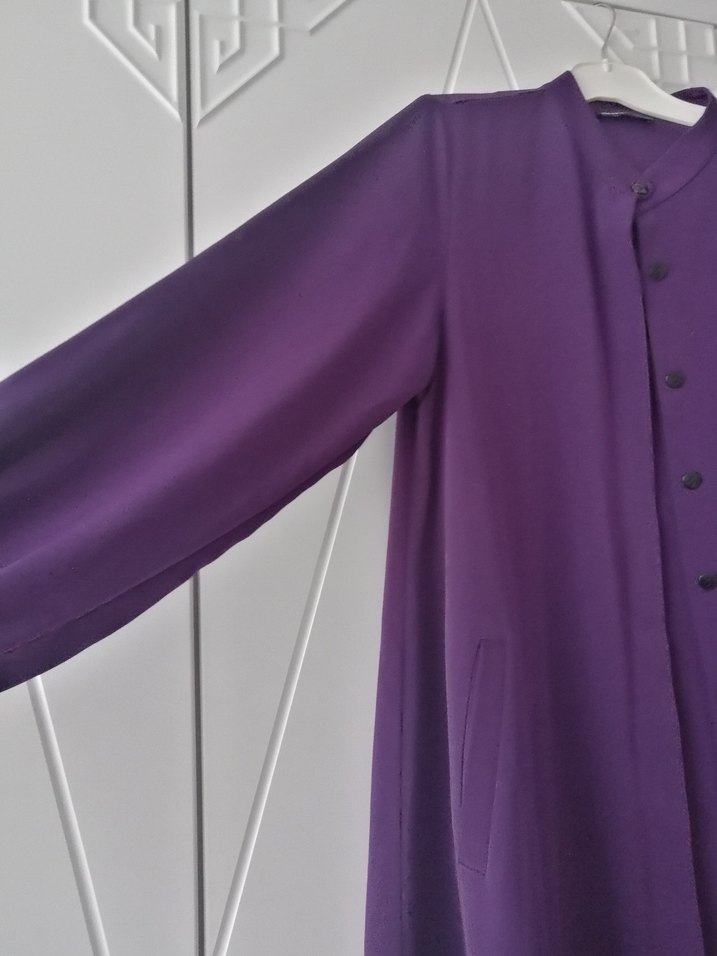 Mor Düğmeli tesettür tunik - Görsel 2