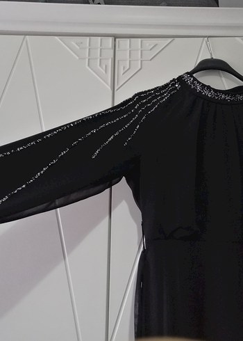 Siyah Uzun Kollu Gotik Uzun Elbise - Görsel 2