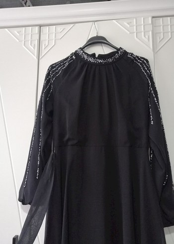 Siyah Uzun Kollu Gotik Uzun Elbise - Görsel 4