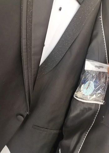 Gri Düğmeli Erkek Takım Elbise - Görsel 6