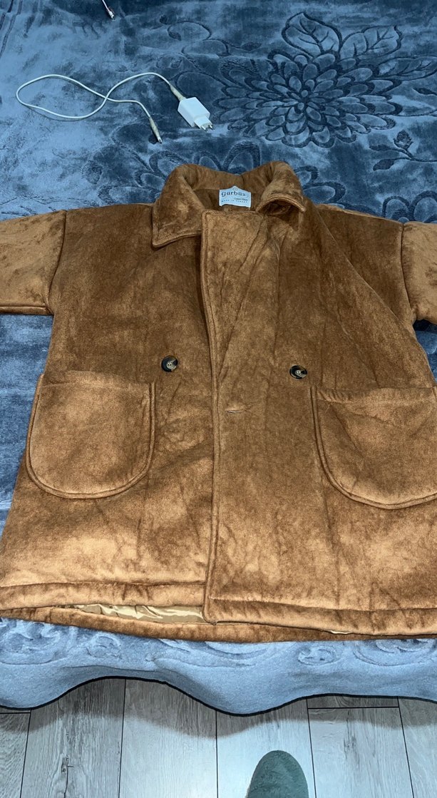 Düğmeli Kahverengi Süet Kadın Ceket - Görsel 3