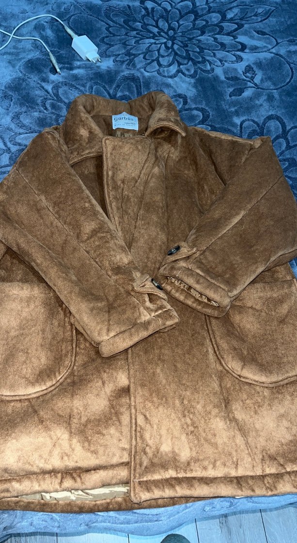 Düğmeli Kahverengi Süet Kadın Ceket - Görsel 2