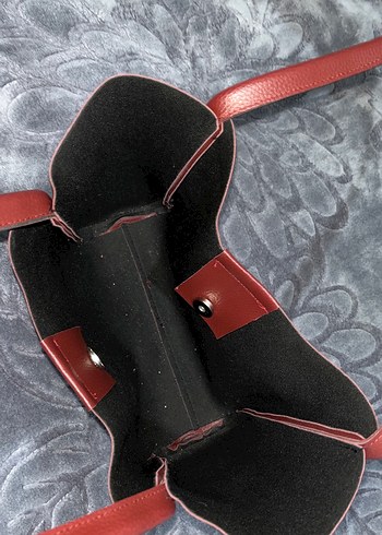 Bordo Deri Kadın El Çantası - Görsel 4