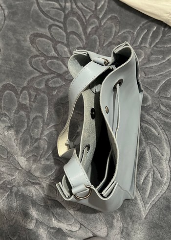 Gri Deri Kadın Çanta - Görsel 3