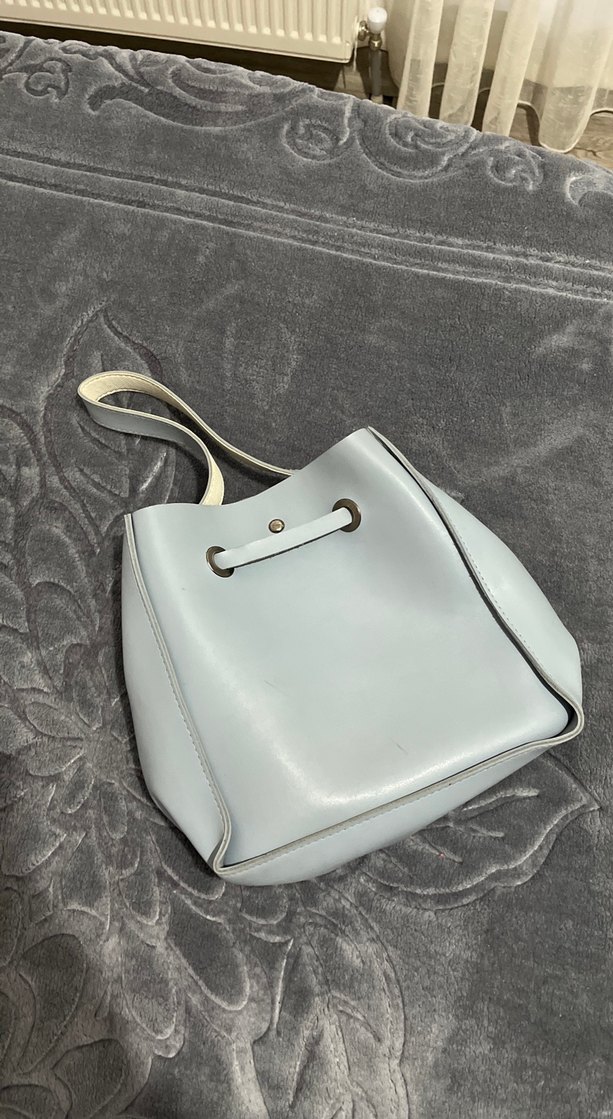 Gri Deri Kadın Çanta - Görsel 2