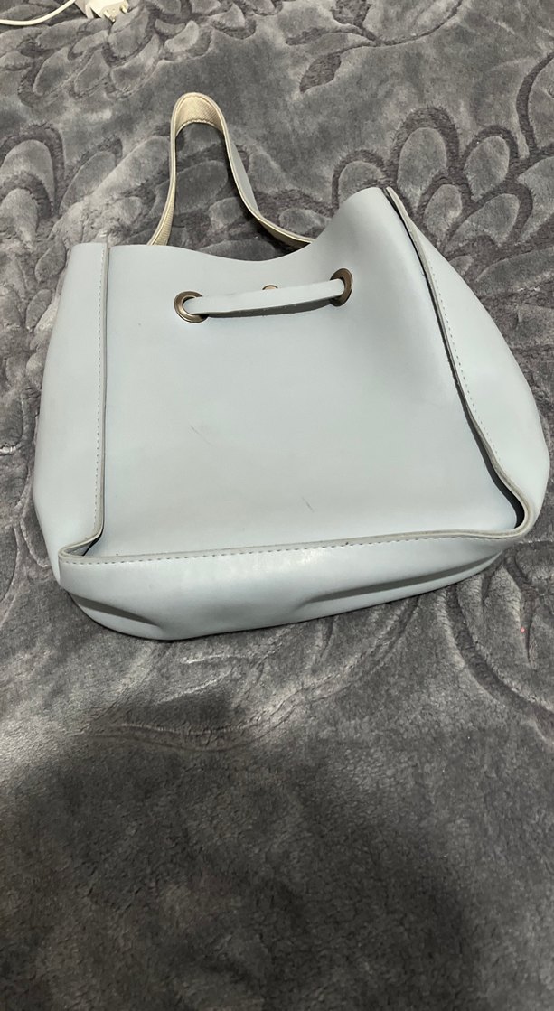 Gri Deri Kadın Çanta - Görsel 5