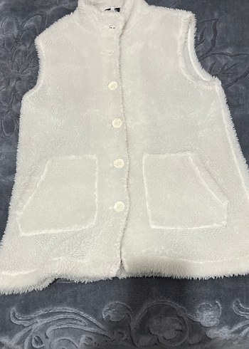 Beyaz Kürklü Kadın Yelek - Görsel 2
