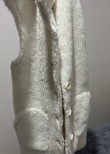 Beyaz Kürklü Kadın Yelek - Görsel 5