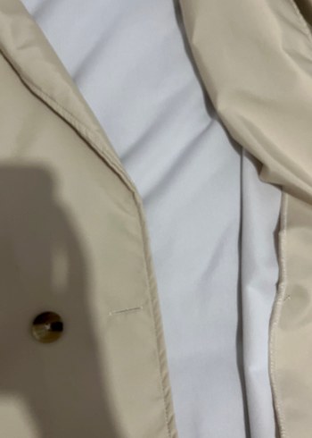 Bej Midi Düğmeli Kadın Yağmurluk - Görsel 3