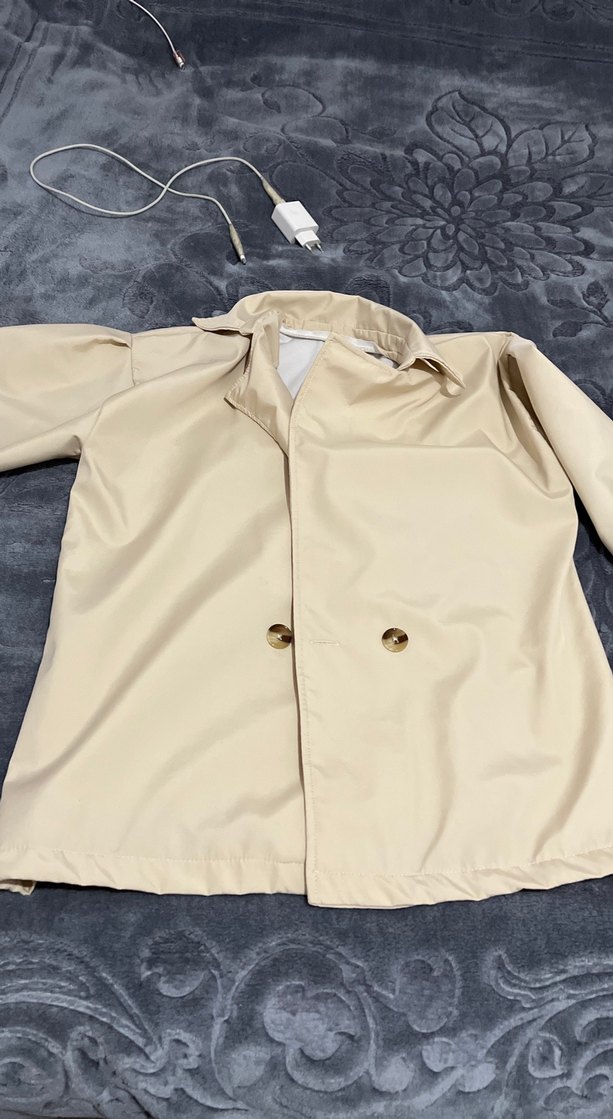 Bej Midi Düğmeli Kadın Yağmurluk - Görsel 2