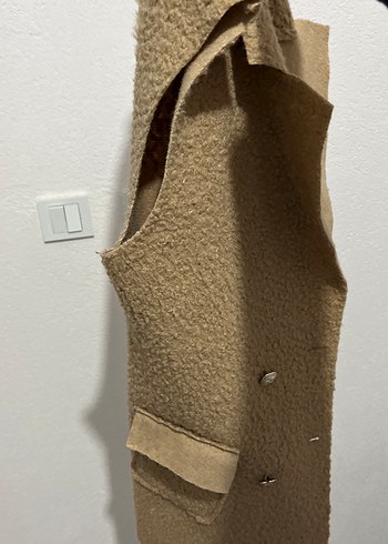 Düğmeli camel Midi Kadın Yelek - Görsel 6