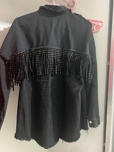 Diğer Fırfırlı siyah kot ceket