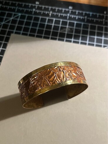 Bakır pirinç el yapımı vintage etnik cuff bangle