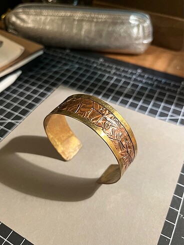 Beden Bakır pirinç el yapımı vintage etnik cuff bangle