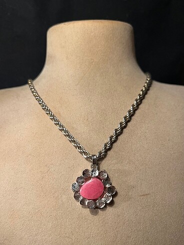 Rodokrozit doğal taş vintage burma kolye