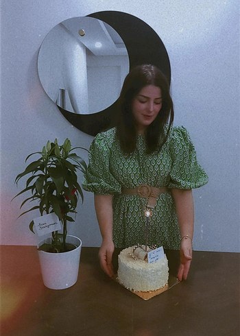 Yeşil Bohem Balon Kollu Hamile Bluz
