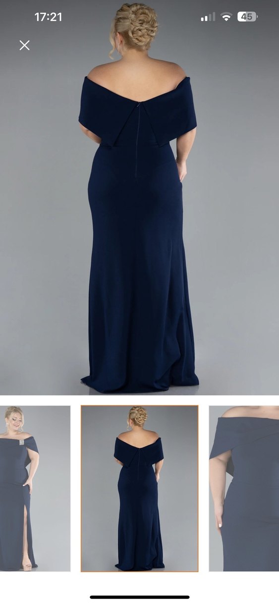 Kadın Lacivert Uzun Abiye Elbise - Görsel 2