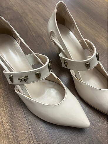 Krem renk stiletto - Görsel 5