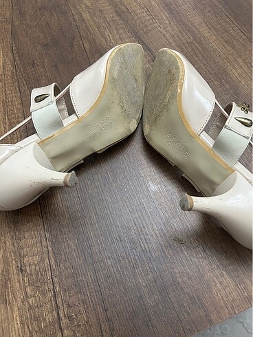Krem renk stiletto - Görsel 4