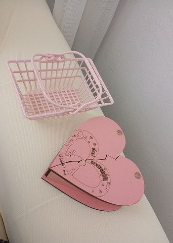 Diğer Pastel renk Pembe Sepet ve takı düzenleyici kutu