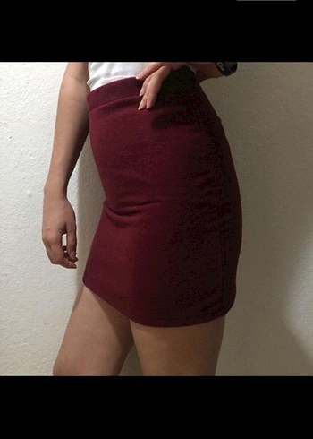 Bordo tüvit etek - Görsel 2