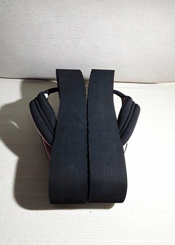 Bershka pembe siyah platform Tabanlı Kadın Terlik - Görsel 7