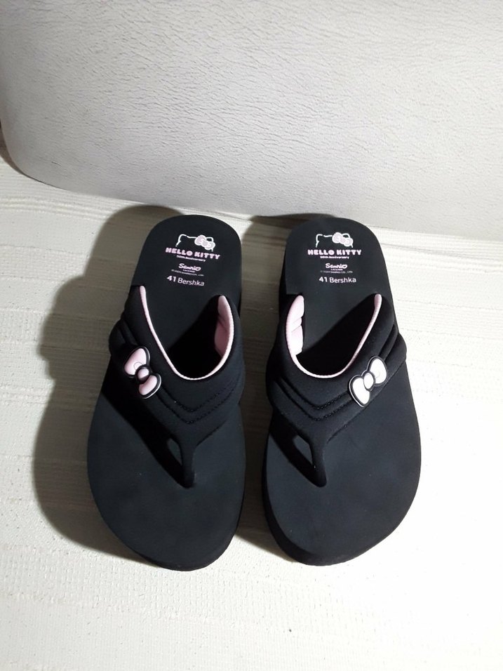 Bershka pembe siyah platform Tabanlı Kadın Terlik - Görsel 5