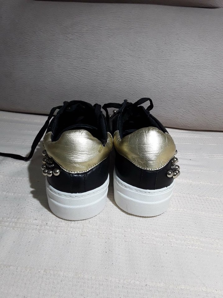 Siyah taşlı kadin Spor Ayakkabı - Görsel 5