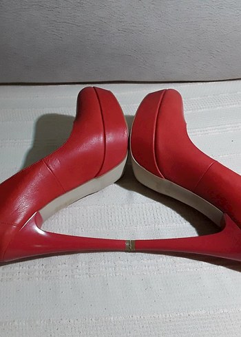 Network Kırmızı Deri Stiletto Topuklu Ayakkabı - Görsel 6