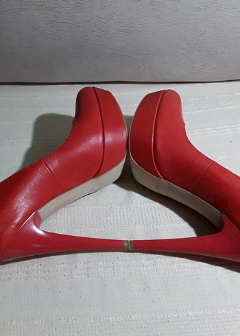 Network Kırmızı Deri Stiletto Topuklu Ayakkabı - Görsel 3