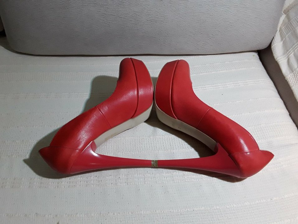 Network Kırmızı Deri Stiletto Topuklu Ayakkabı - Görsel 3