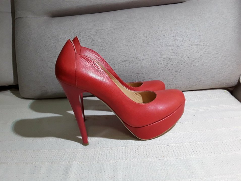 Network Kırmızı Deri Stiletto Topuklu Ayakkabı - Görsel 2