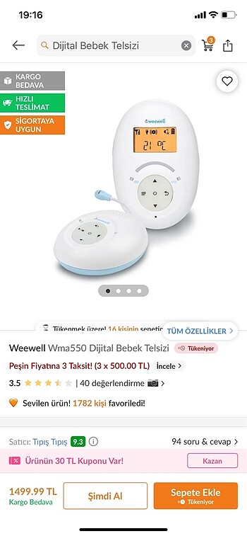 Weewell Dijital Bebek Telsizi - Görsel 5