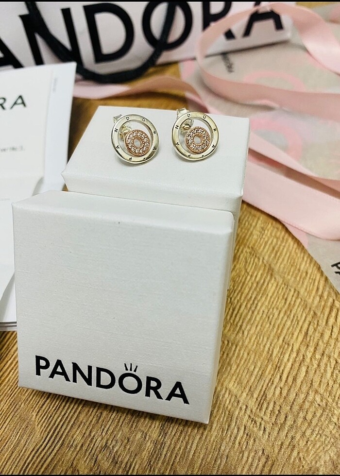 Pandora Signature iki renkli logo halka orijinal faturalı - Görsel 5
