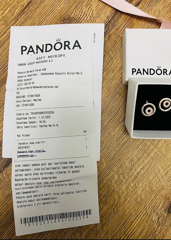 Pandora Signature iki renkli logo halka orijinal faturalı - Görsel 2