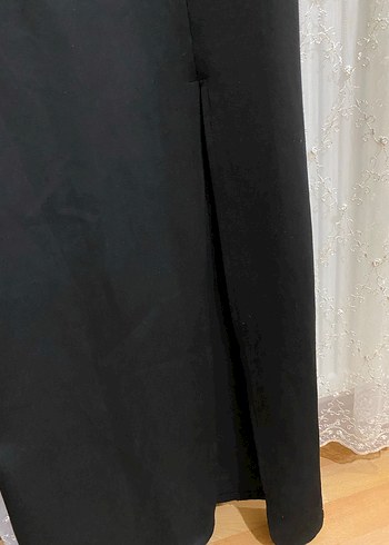 Siyah Straplez Uzun Drapeli Gotik Elbise - Görsel 3