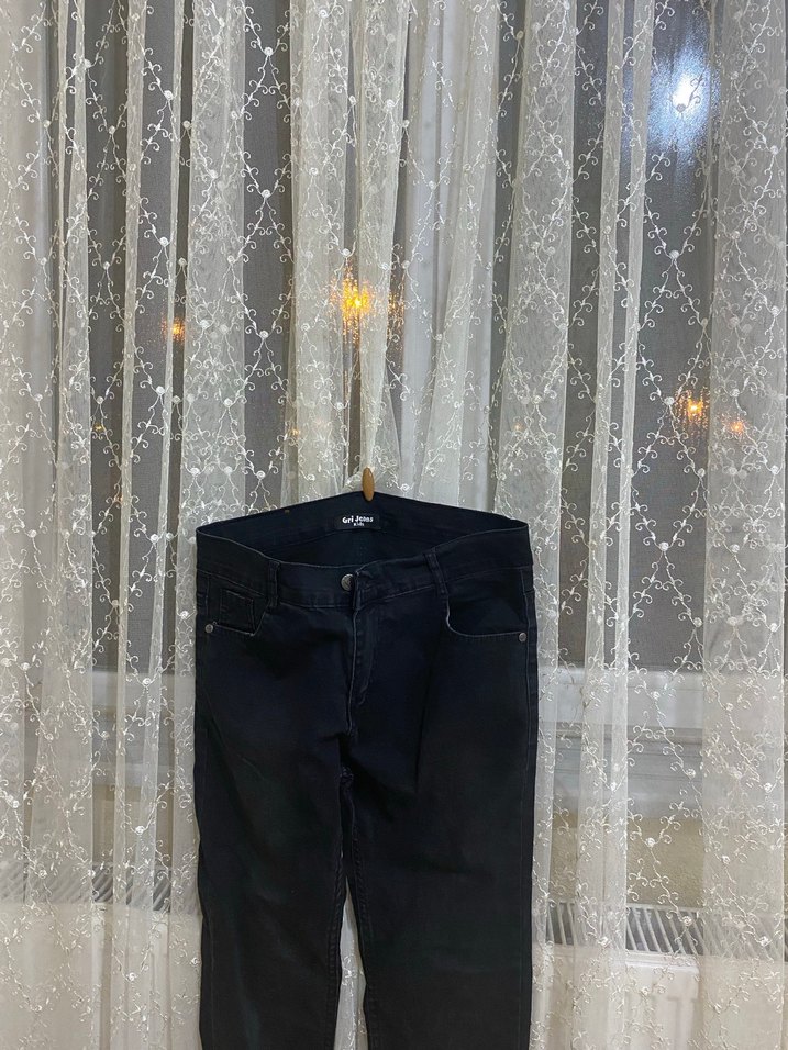 Erkek Siyah Denim Regular Fit Jean - Görsel 3
