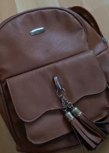 Bej Deri Püsküllü Kadın Çanta - Görsel 3