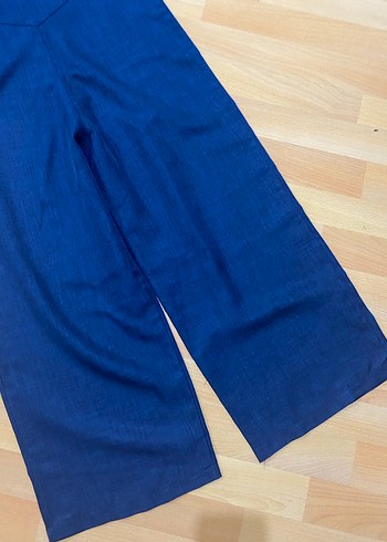 Kadın Lacivert Denim Uzun Salopet - Görsel 3